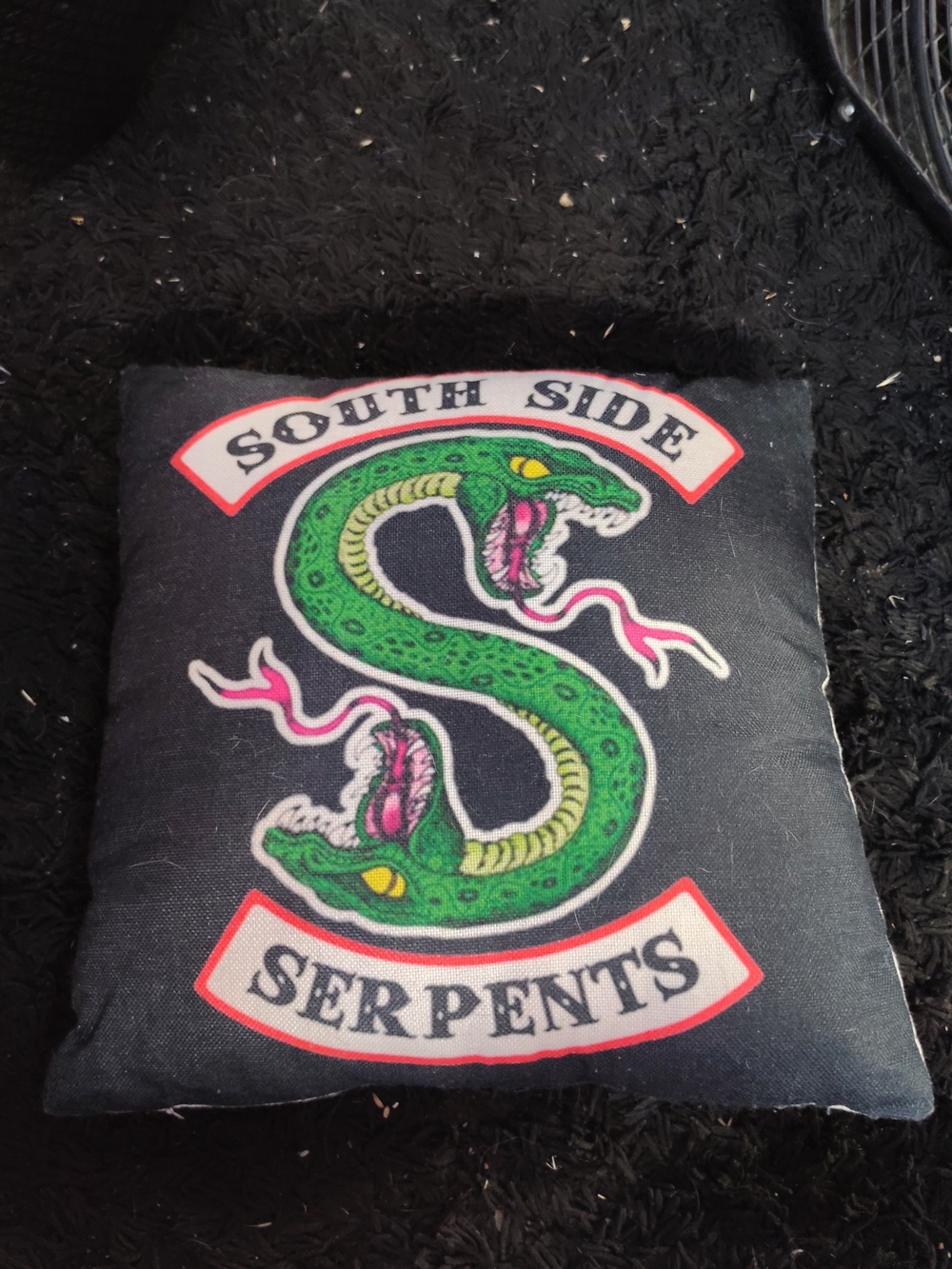 South Side Serpents (Riverdale) Black Logo Pillow